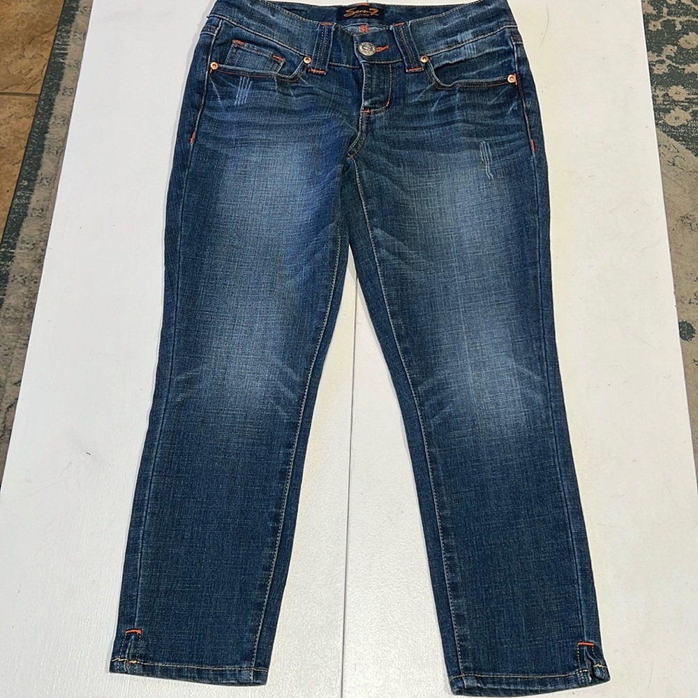 7 for all man kind women’s size 2 capri blue jeans